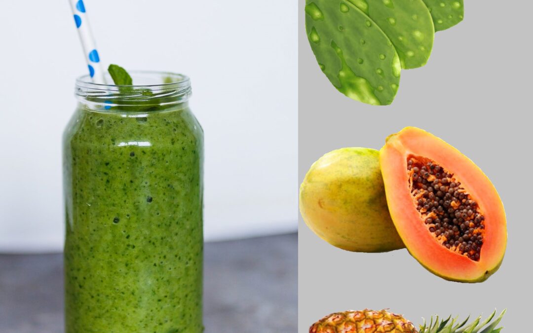 Jugo Verde con Piña, Papaya y Nopal