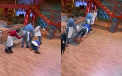 Bárbara Torres sufre caída en ‘MasterChef Celebrity México’ | VIDEO