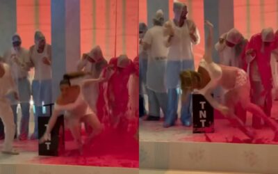 Lele Pons sufre dos aparatosas caídas en la revelación de su bebé | Video