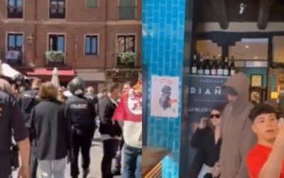 Gerard Piqué y Clara Chía son escoltados por la policía tras escándalo