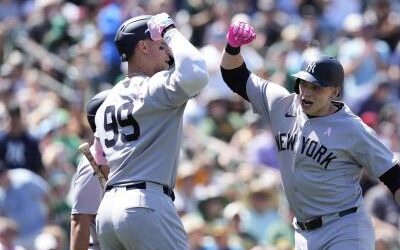 Aaron Judge eleva su promedio a .409 con cuatro hits para Yanquis