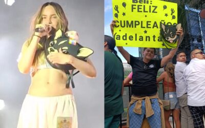 Fan sorprende a Belinda con emotivo regalo en concierto | VIDEO