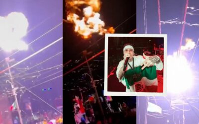 Serpentinas metálicas causan corto en concierto de Santa Fe Klan durante el Grito | Video