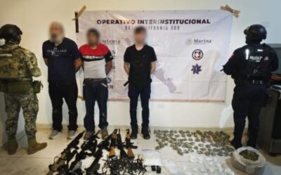 Detienen en Baja California Sur a tres presuntos integrantes de «Los Mayos»