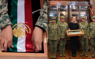 Con hilo dorado y bordado a mano, así se hizo la banda presidencial de Sheinbaum