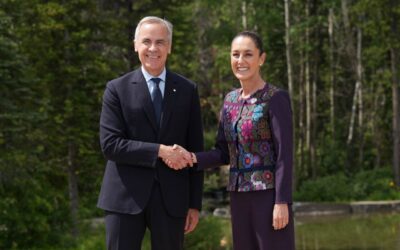 Sheinbaum recibe a Mark Carney en Palacio Nacional; abordarán T-MEC y comercio