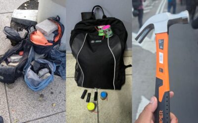 Policía CDMX frena a grupo que llevó rocas y herramienta a marcha por Palestina