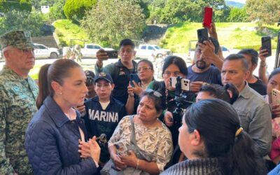 Sheinbaum recorre estados afectados por lluvias torrenciales