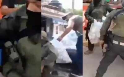 Presuntos miembros del Cártel Jalisco reparten despensas en Veracruz
