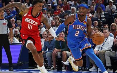 SGA lidera a los Thunder en triunfo ante los Rockets en inicio de NBA