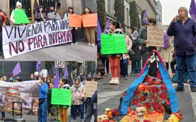 Al grito de ¡Vivienda sí, desalojos no!, protestan en la Corte por votación del Artículo 60 en CDMX