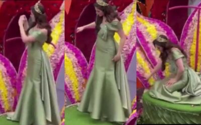 Fátima Bosch sufre un ligero desvanecimiento durante un desfile en Ecuador