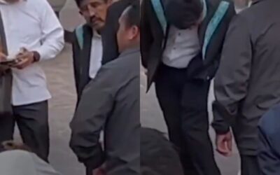 VIDEO: Colaboradores le limpian los zapatos a Hugo Aguilar, presidente de la Corte