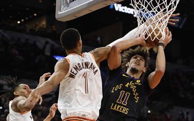 NBA: Jaxon Hayes, Lakers, sancionado al empujar mascota Wizards