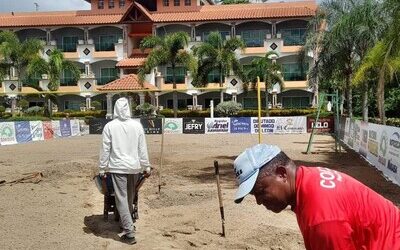 Festival Deportivo Hato Mayor: remozan cancha de voleibol de playa