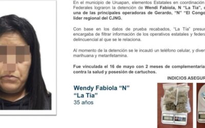 Wendy Fabiola, ligada a célula que planeó asesinato de Manzo, es detenida en Michoacán