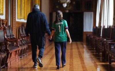»¡Vamos, México!», dice Sheinbaum desde Palacio Nacional por partido mundialista