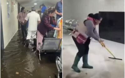 Lluvias inundan el Hospital Psiquiátrico San Fernando en Tlalpan
