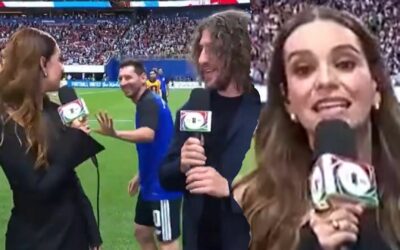 Tania Rincón enloquece al ver a Messi y su reacción se roba la transmisión | Video