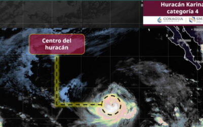 Huracán Karina sube a categoría 4; sigue su trayectoria sobre el Pacífico