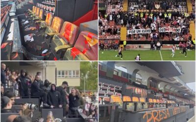 Todo menos fútbol en la vuelta a Vallecas: pintadas, protestas, un palco vandalizado y mucha tensión