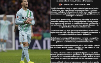 Antony sufre en casa un robo tras ganar en Champions con el Betis: «Terminó en tristeza y rabia»