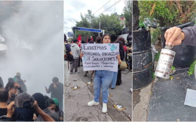 Protesta contra el agua sucia en Guadalajara: Antimotines reciben a manifestantes con gas lacrimógeno